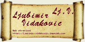 Ljubimir Vidaković vizit kartica